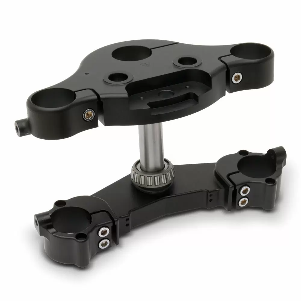 Black anodized 6061-T6 billet aluminum triple tree for FLT 2014
