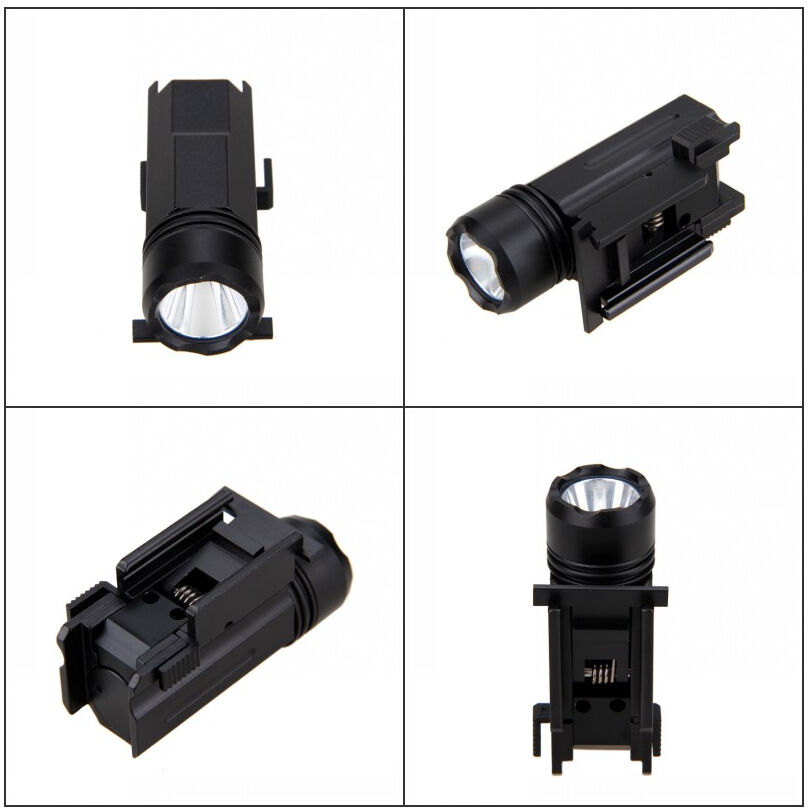  Tactical flashlight Lumens  LED Rail Mount Tactical Gun Flashlight Pistol Light with Quick Release for Hunting,Black
