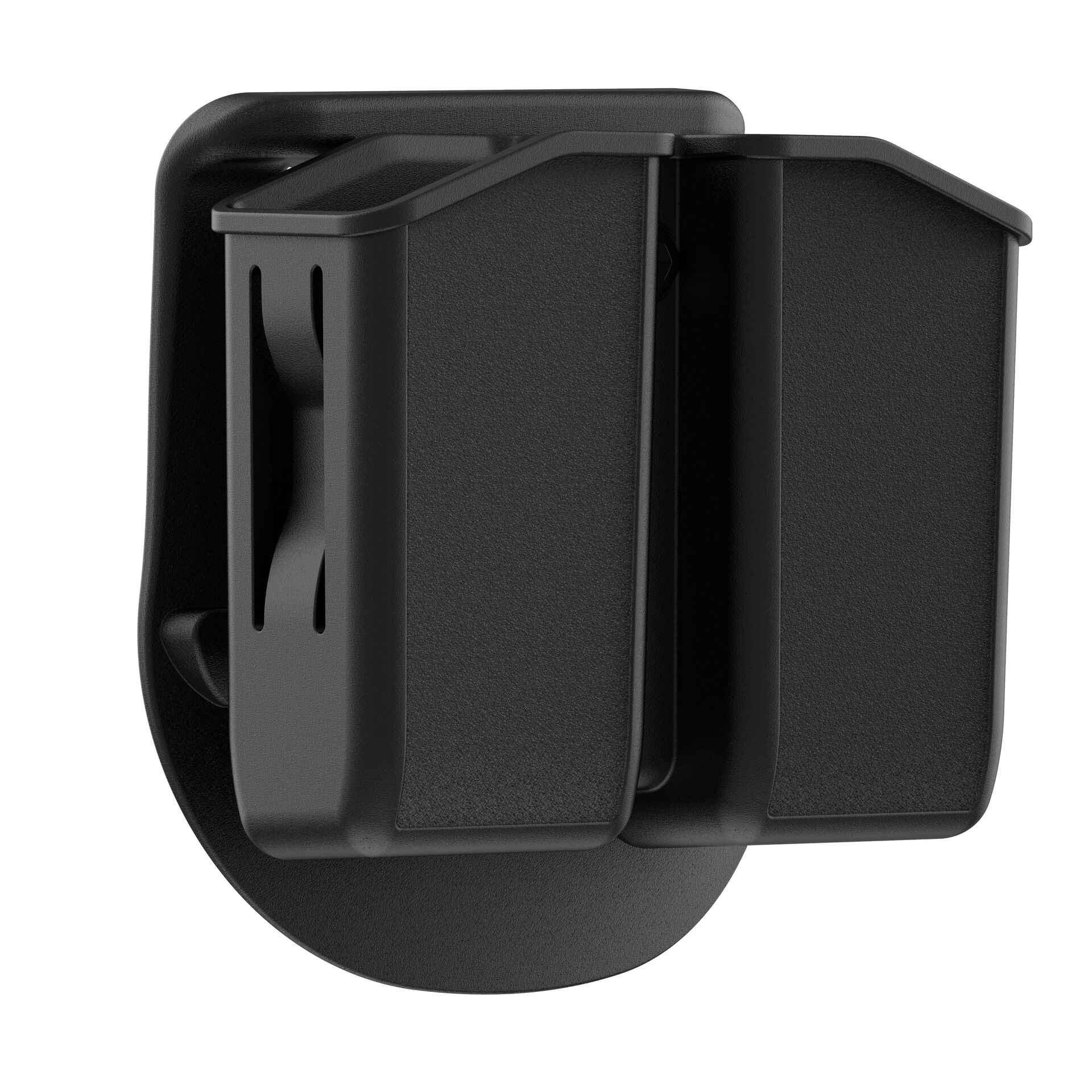 Double Magazine Pouch Fit 9mm  .40 .45 Caliber Dual & Universal Mag Holder , Polymer Paddle Holster , Adjustable 1.5-2inch belt size, Black.