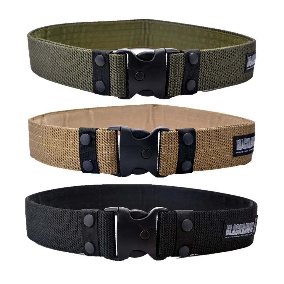 Outdoor Hunting Fashion Men Canvas Waistband Combat Belts Quick Release Tactical Belt
