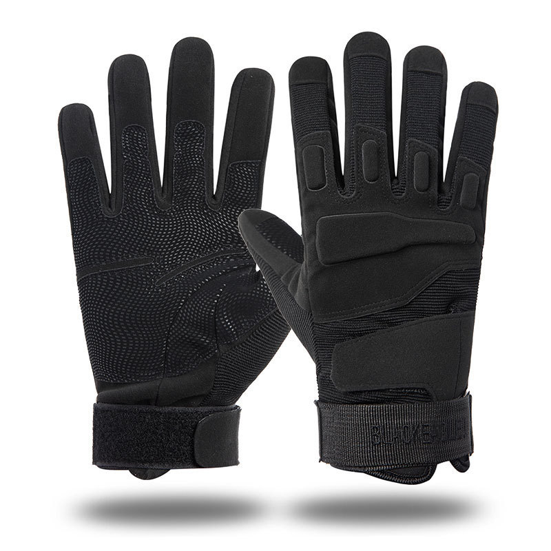 Men Black Wear-resistant All Finger Anti-skid Outdoor Sports Gloves Mountaineering Climbing Riding Tactical Gloves