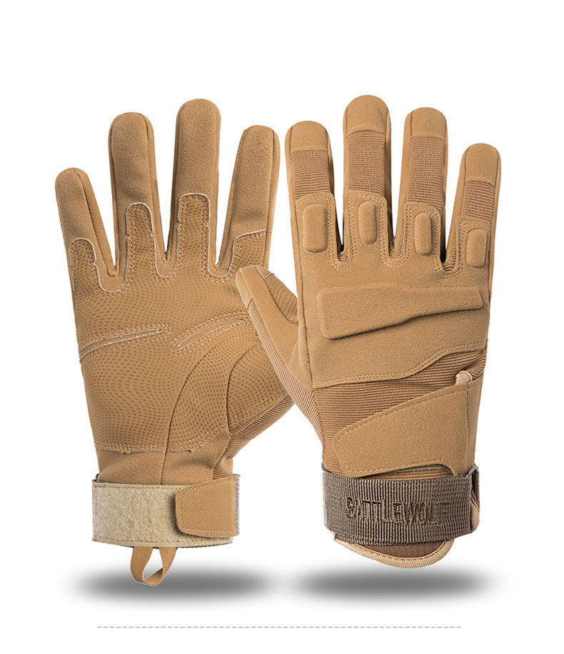 Men Black Wear-resistant All Finger Anti-skid Outdoor Sports Gloves Mountaineering Climbing Riding Tactical Gloves