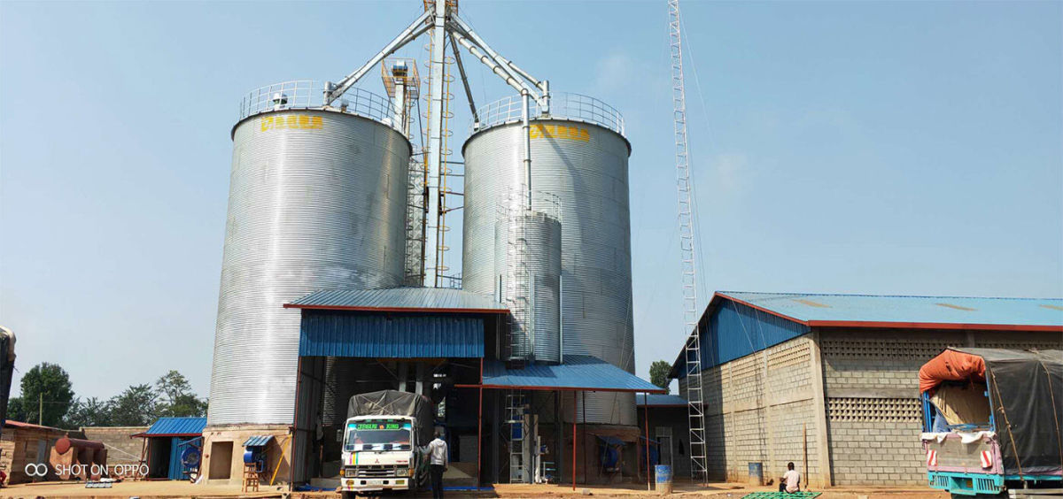 500T * 2 DE SILO DE STOCKAGE DE MAÏS ET D'USINE DE MACHINE SÈCHE au Rwanda