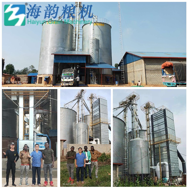 Torre de secado de maíz de 300 T/D a silo de almacenamiento de 1200 toneladas