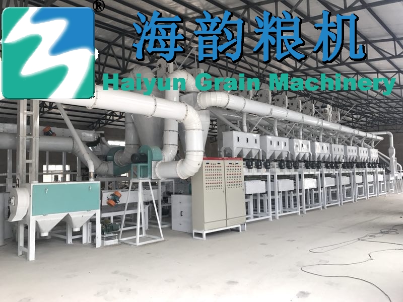 50トンのそば殻むき機から選別機、包装機までのライン