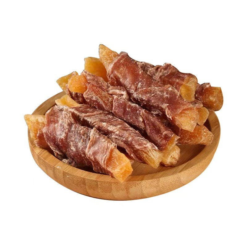 Chicken and duck meat wrapped with sweet potato