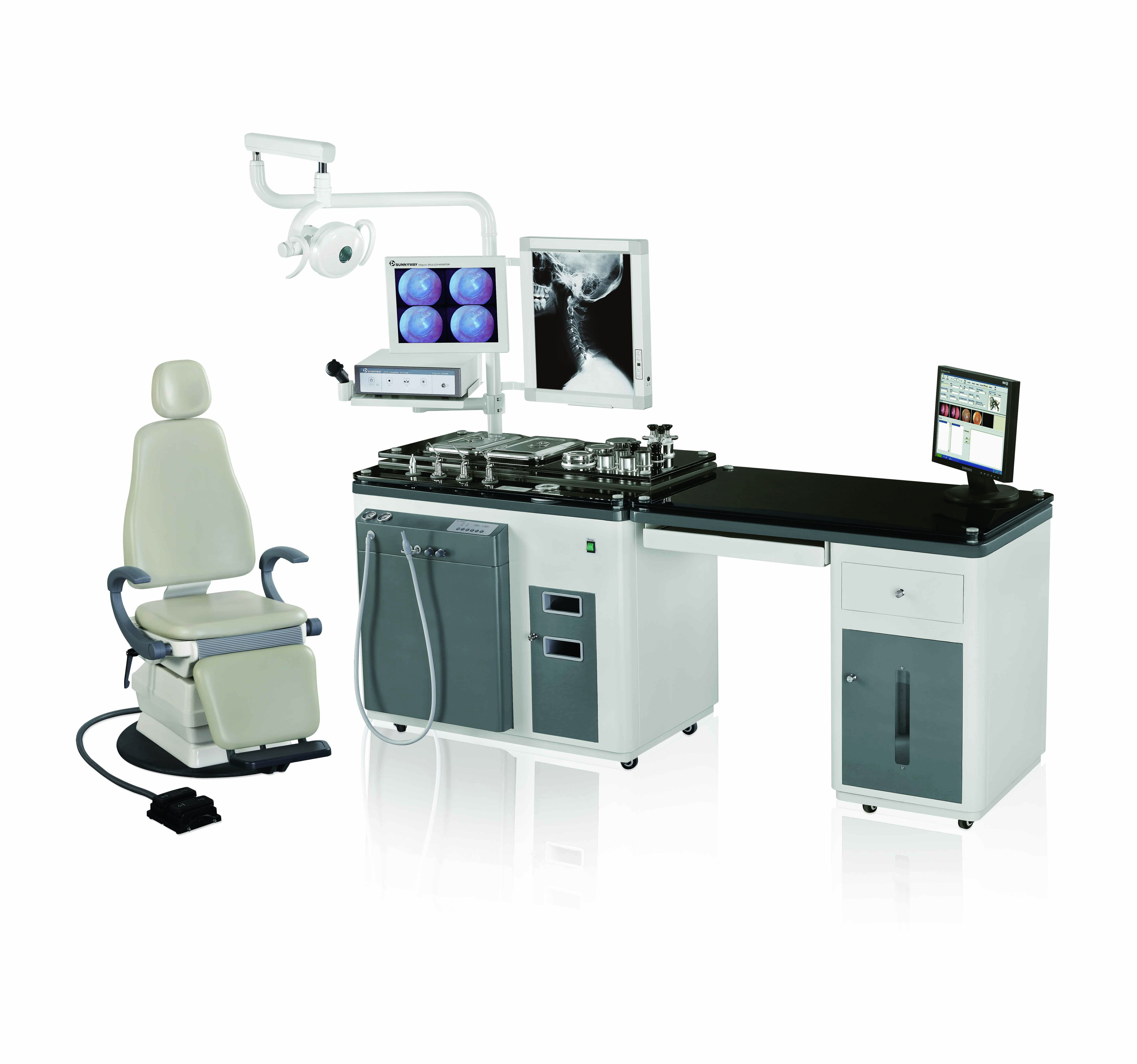 CE Approved Ear Nose & Throat Treatment Unit with Luxury ENT Treatment Chair Unit