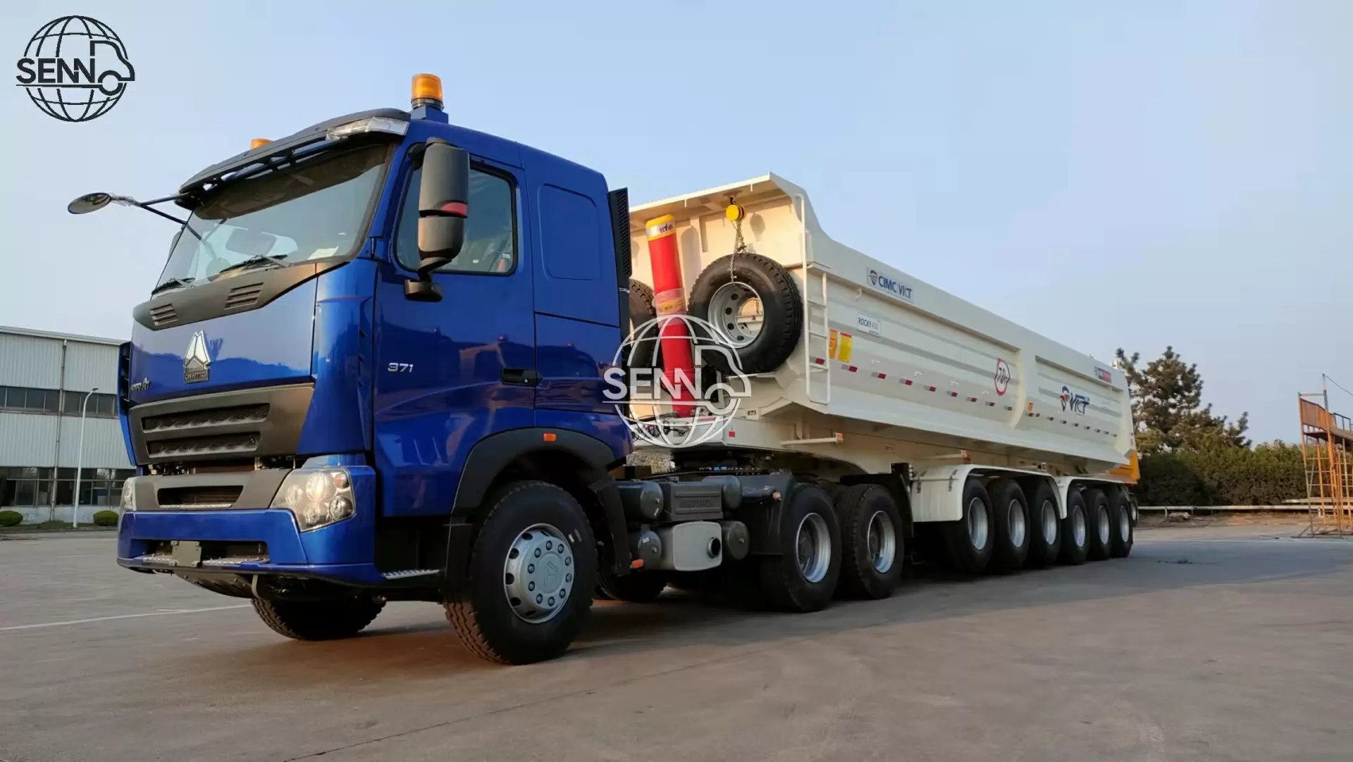 CIMC Brand 40CBM U-Shape Dump Tipping Trailer with Six Axles