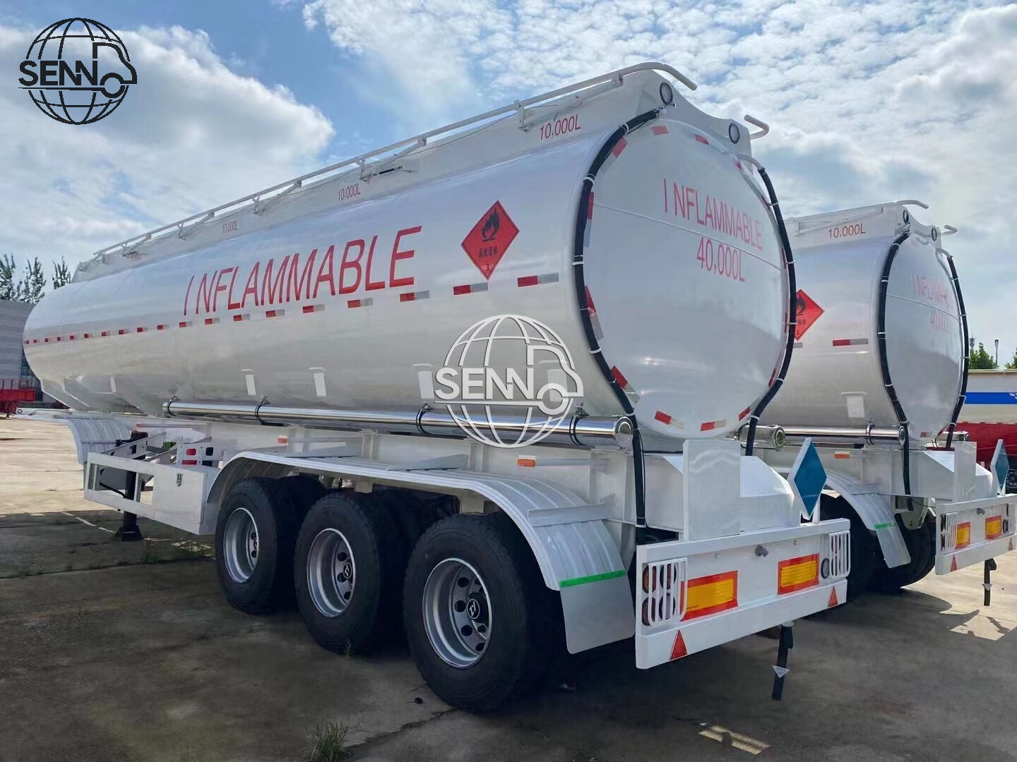 Senno 3 axle Steel 5 compartments 45000 Liters Petroleum Diesel semitrailer fuel tank trailer