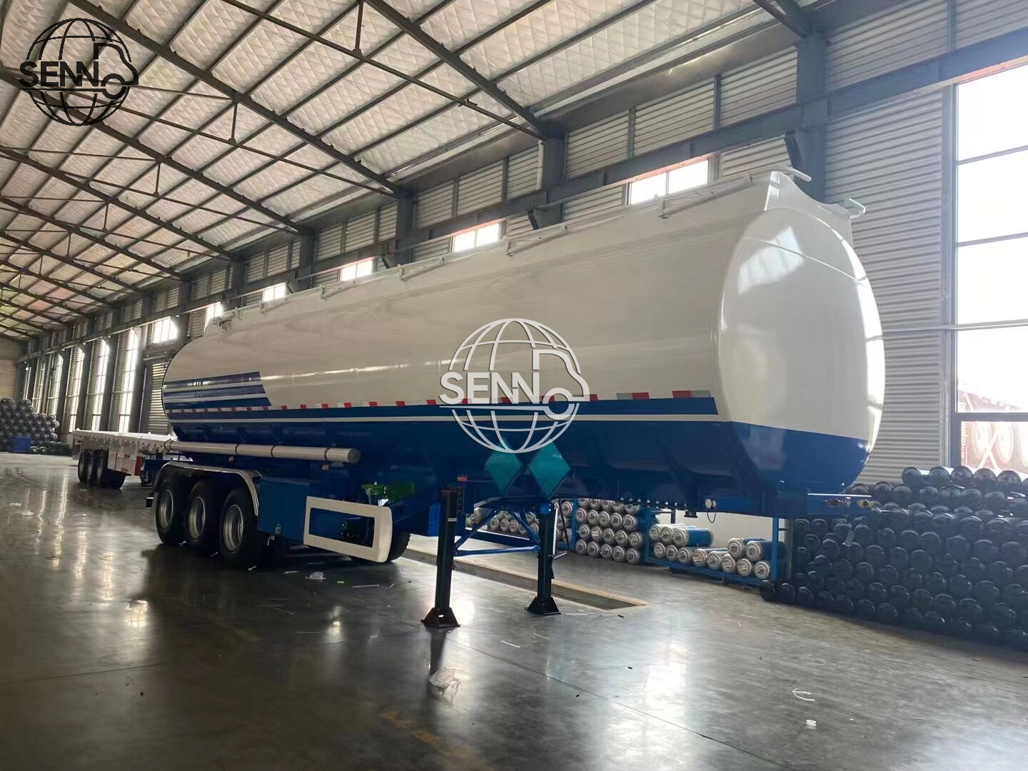 Senno 3 axle Steel 5 compartments 45000 Liters Petroleum Diesel semitrailer fuel tank trailer