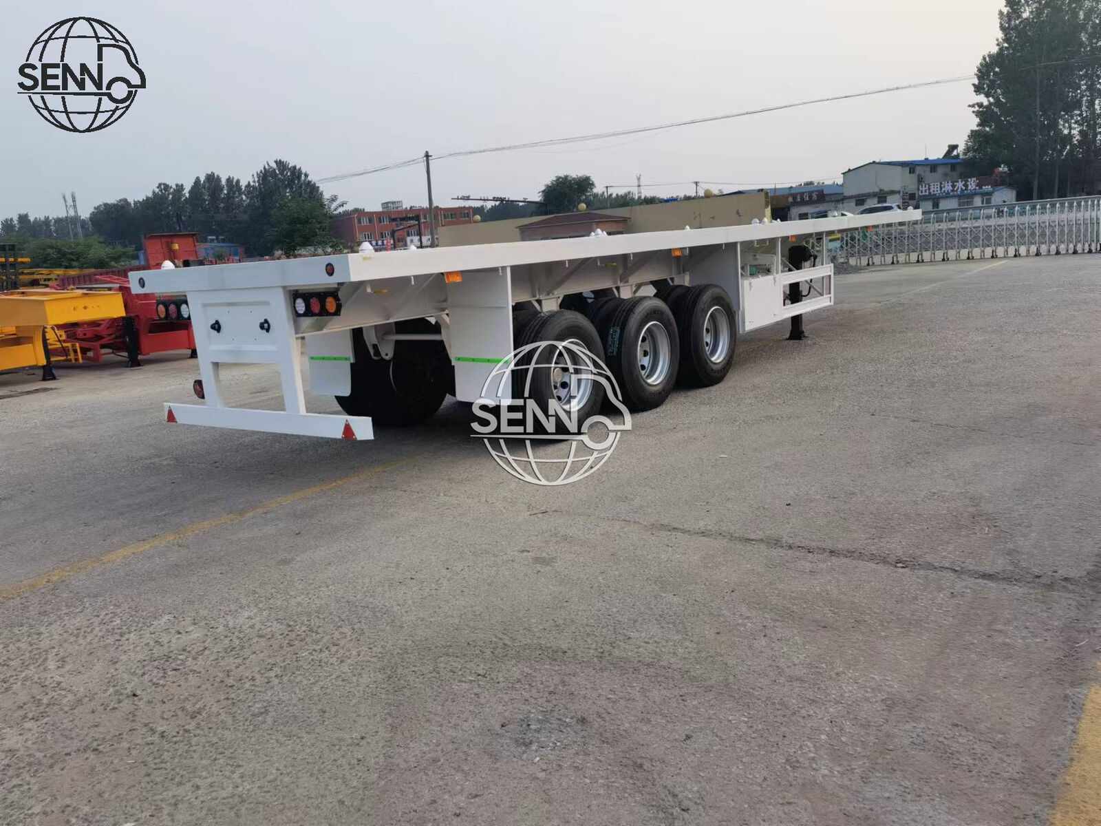 Senno Truck Trailer Flatbed Trailer 3 Axles 50tons 13M Container Carrier 