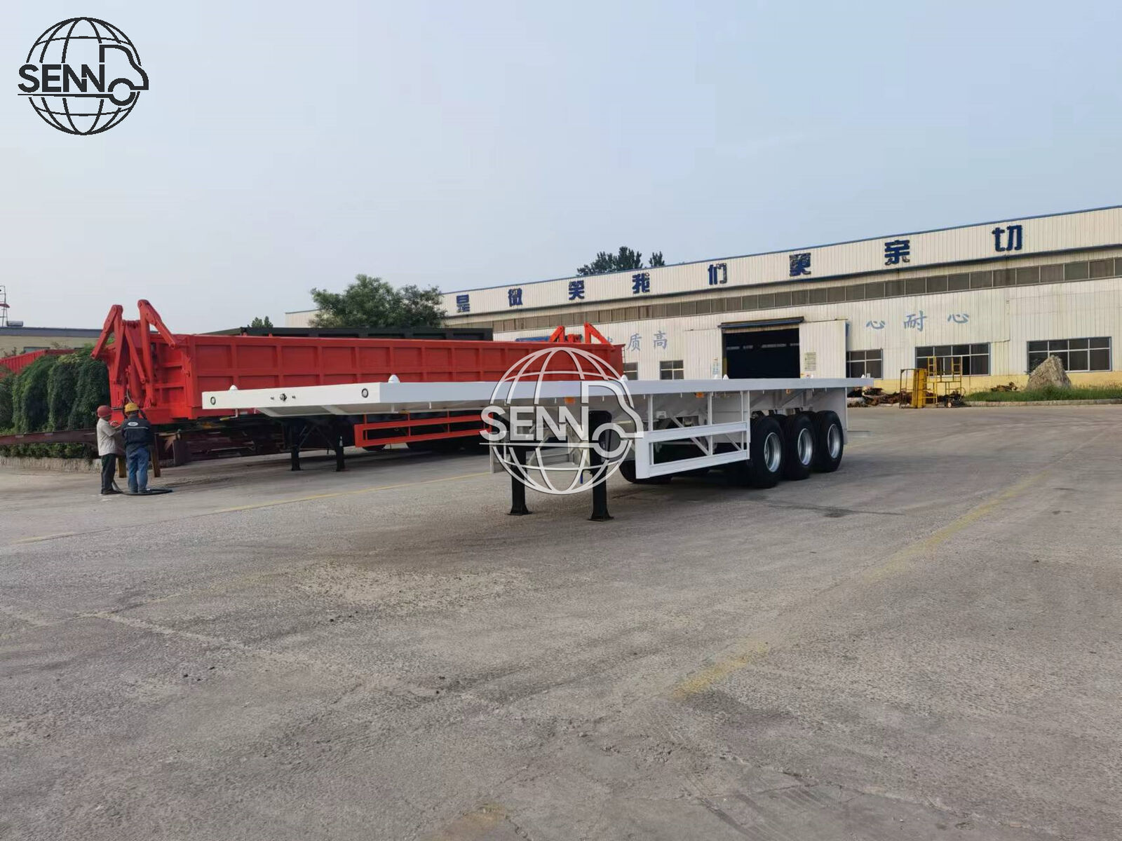 Senno Truck Trailer Flatbed Trailer 3 Axles 50tons 13M Container Carrier 