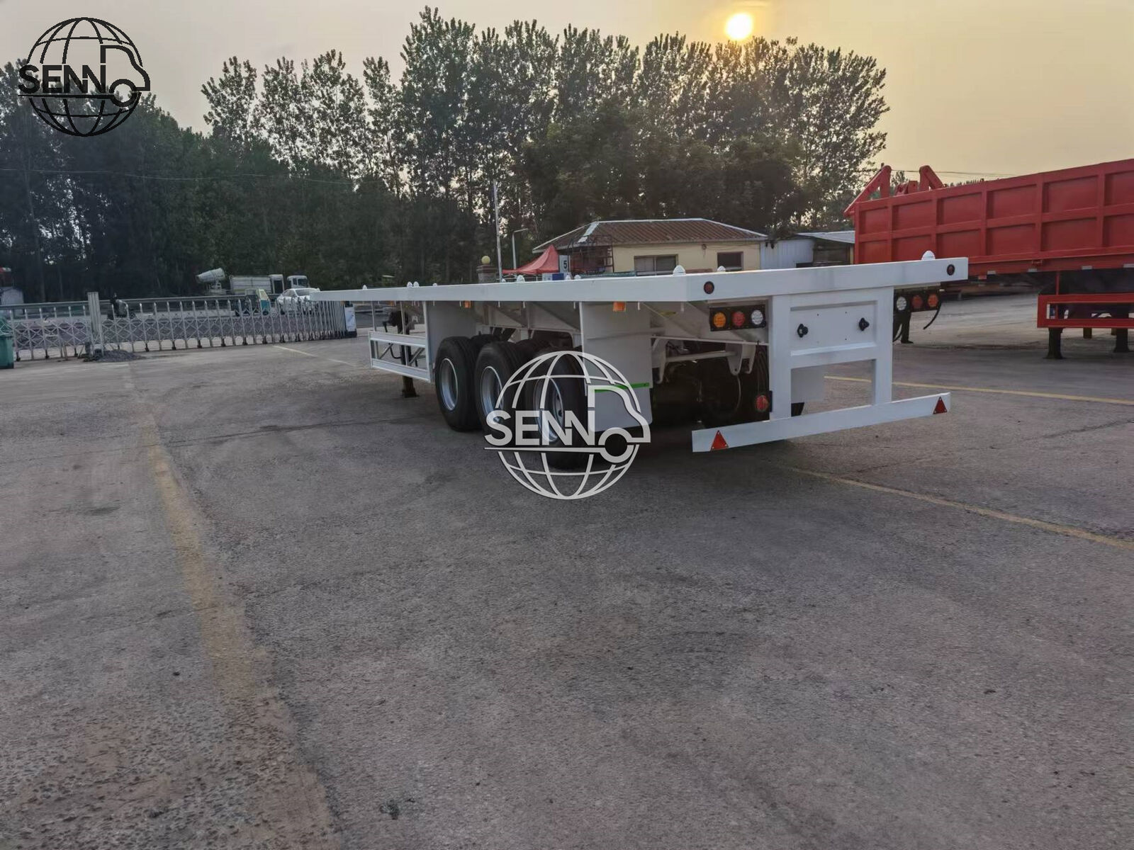 Senno Truck Trailer Flatbed Trailer 3 Axles 50tons 13M Container Carrier 