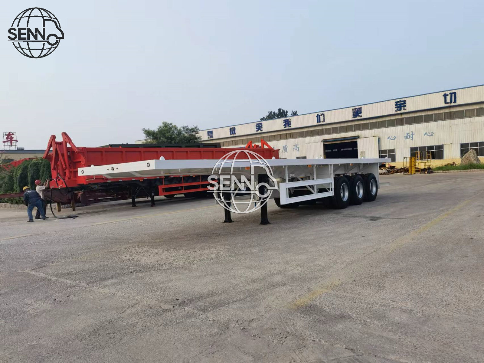 Senno Truck Trailer Flatbed Trailer 3 Axles 50tons 13M Container Carrier 