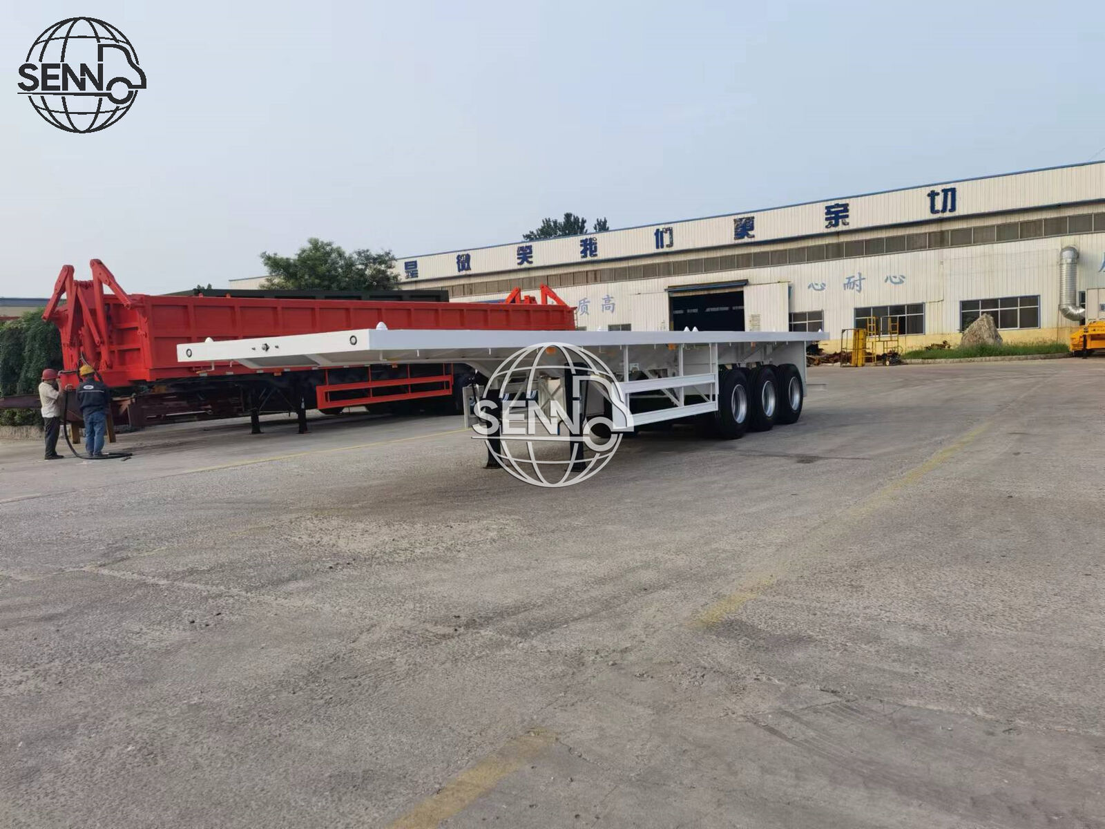 Senno Truck Trailer Flatbed Trailer 3 Axles 50tons 13M Container Carrier 