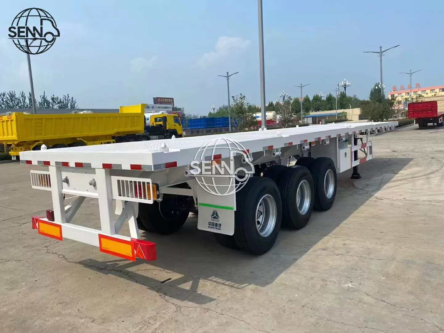 Senno Truck Trailer Flatbed Trailer 3 Axles 50tons 13M Container Carrier 