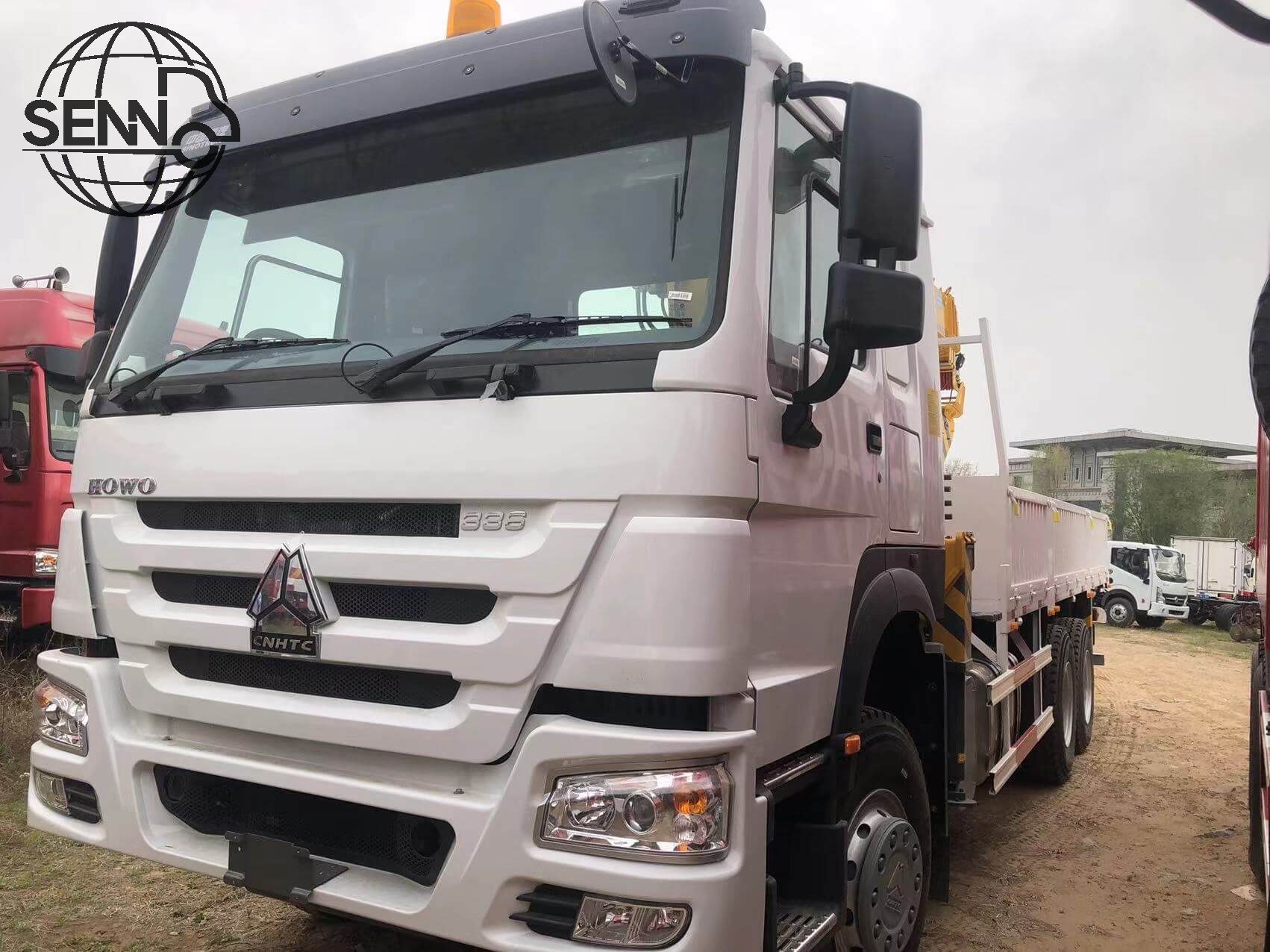 Sinotruk Howo 6x4 40 Ton Cargo Truck with 12 Ton Straight XCMG Crane truck SQ12SK3Q  10 WHEELS