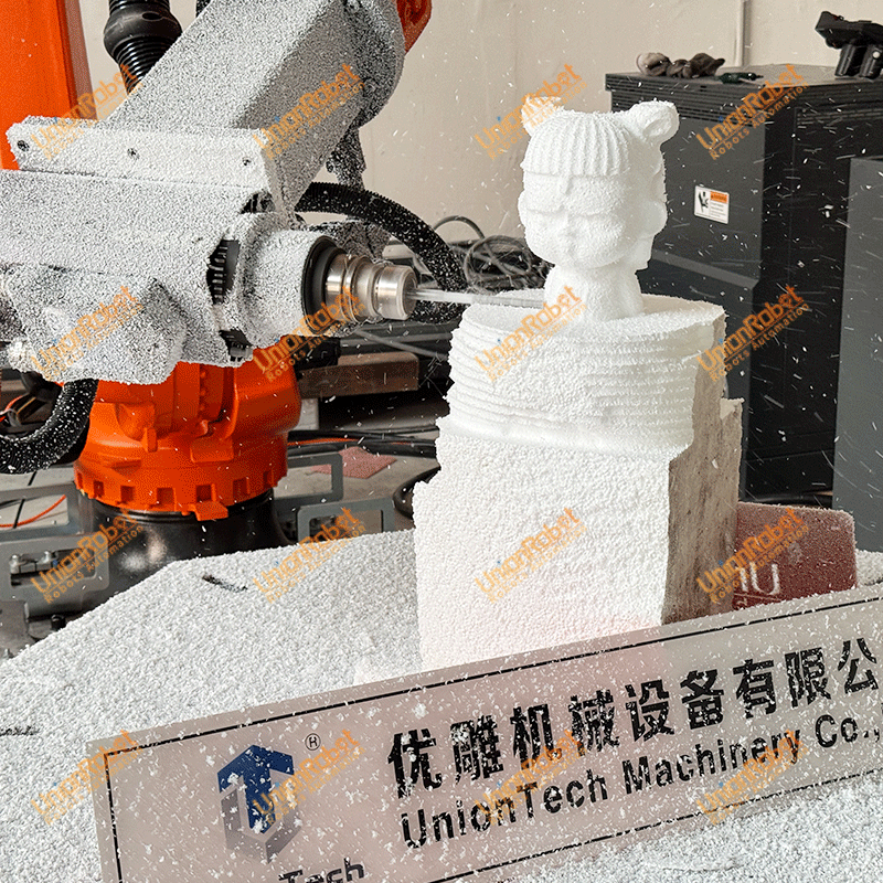 Stone milling robot with positional turntable