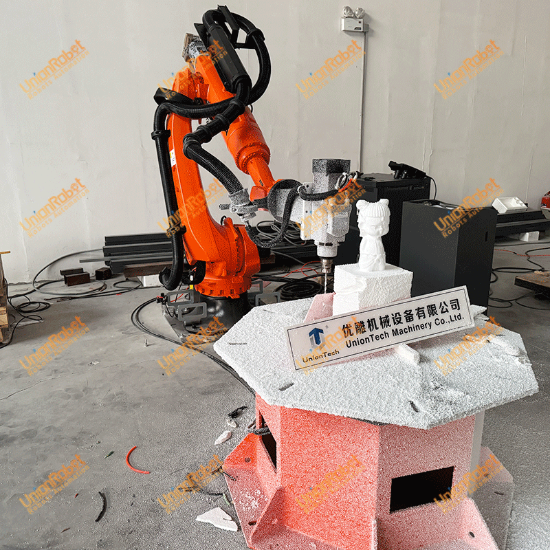 Stone milling robot with positional turntable