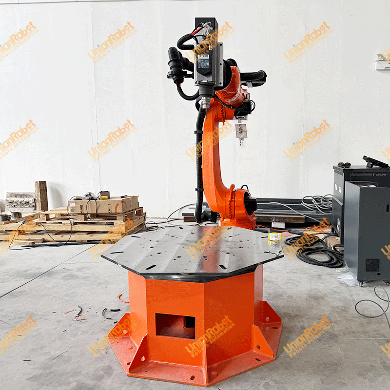 Stone milling robot with positional turntable
