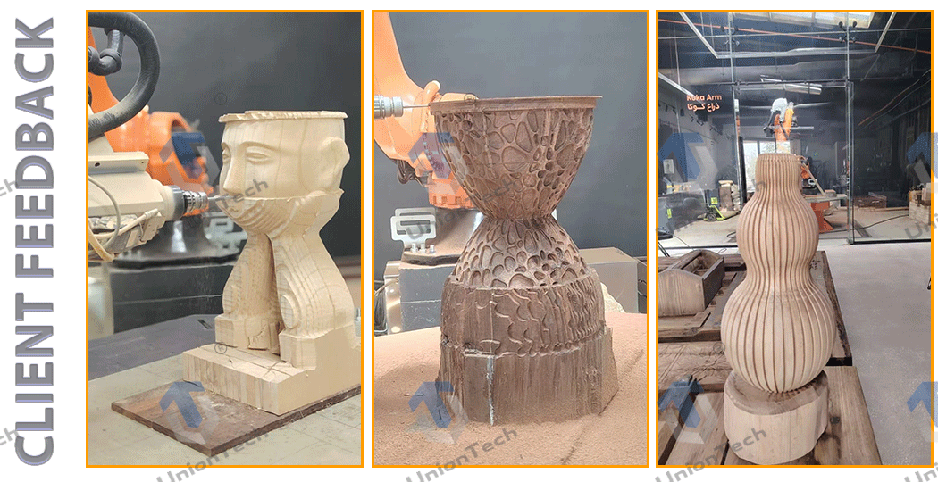 Client feedback of handicraft milling robot 