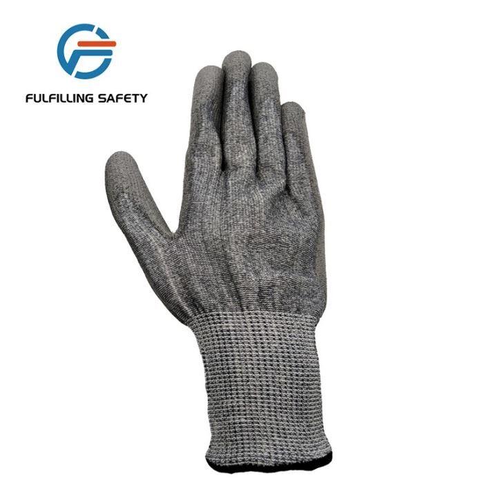 PU Gray Cutting Protective Gloves