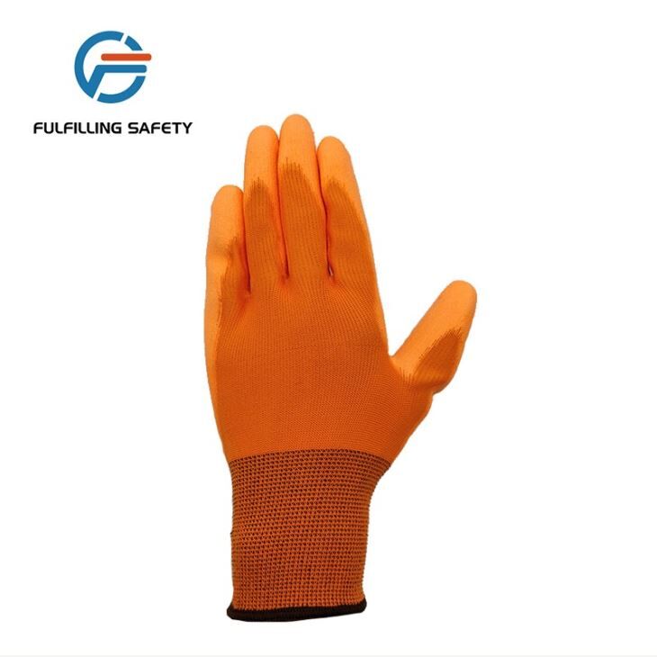 Fluorescent Yellow PU Coated Gloves