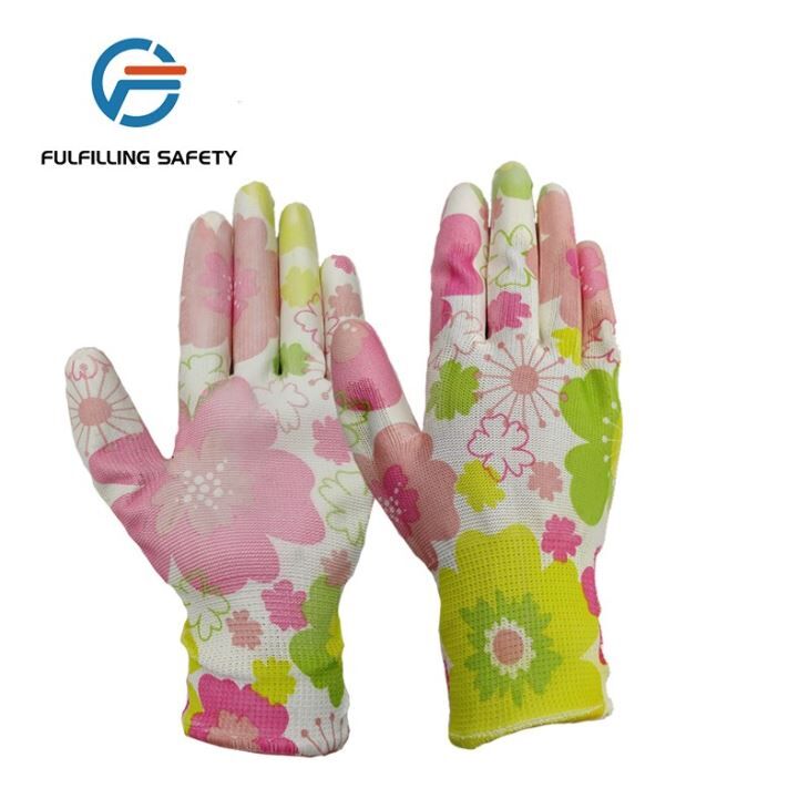 Colorful PU Palm Coating Gloves