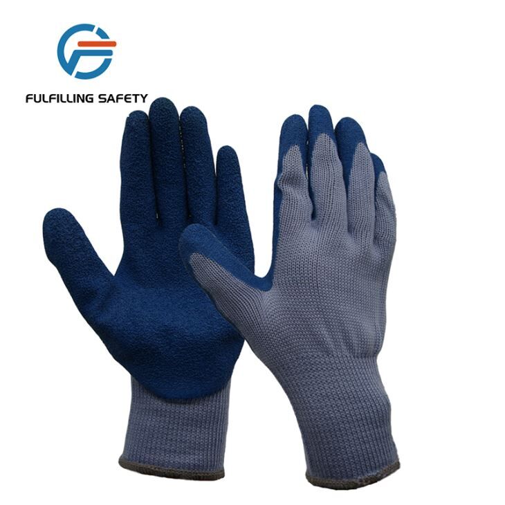 Grey Latex Coated Gloves
