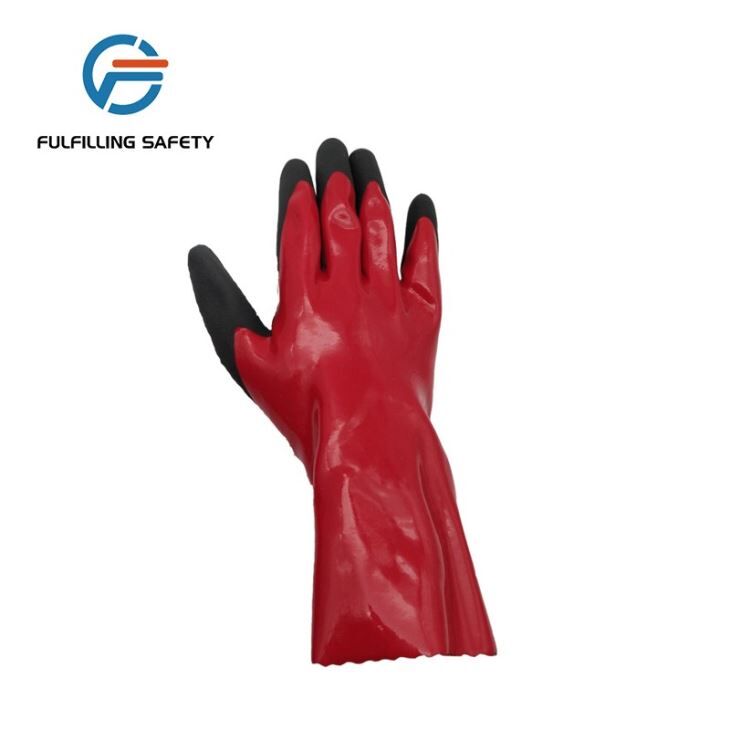 Red-black Double Dipped PVC Gloves