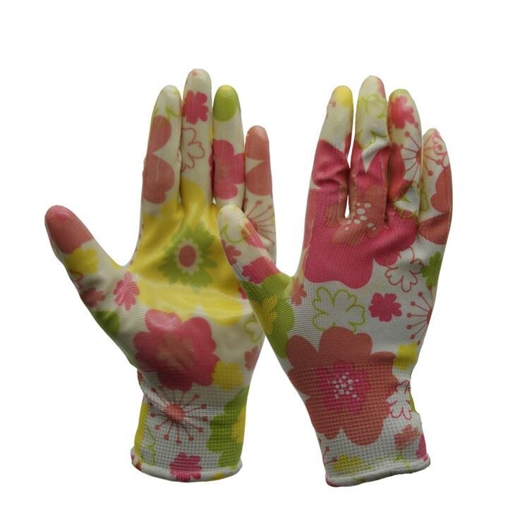 Colorful Nitrile Coated Gardening Gloves