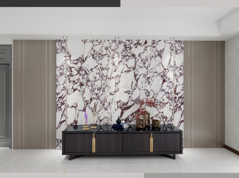 Red Breccia Stone Mosaic Wall (8099)