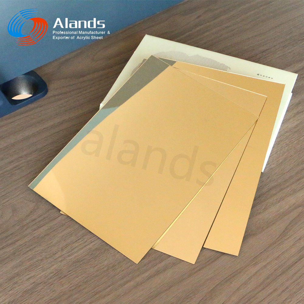 2mm Mirrored Acrylic Plastic Board Gold Silver Color for Laser Cutting