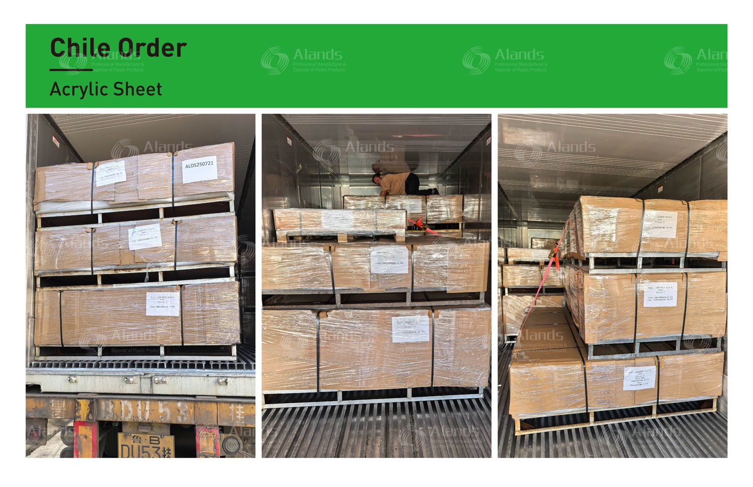 Chile Order: Acrylic Sheet Export