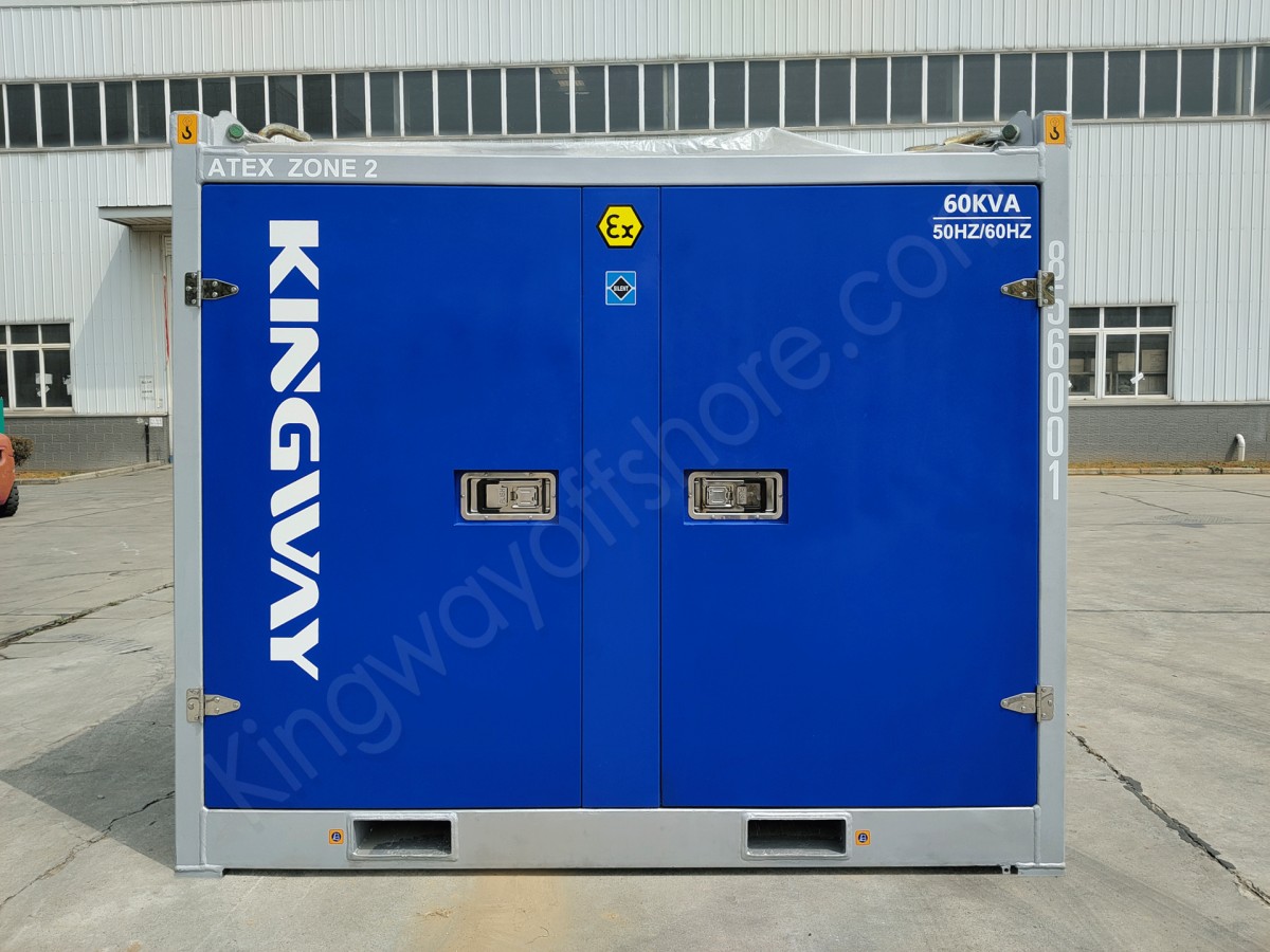 Compact Design with light weight 60KVA Zone 2 Explosion Proof Generator Set ( DNV Lifing Frame & Silent Canopy Integrated Design )