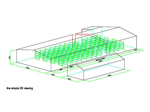 Layer house, 45,360 layers/house, H5 automatic layer chicken cage's house drawing