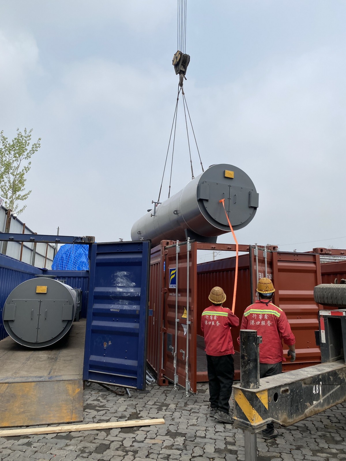 3 sets boiler loaded in container this morning