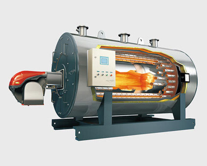 Oil/gas fired hot water boiler
