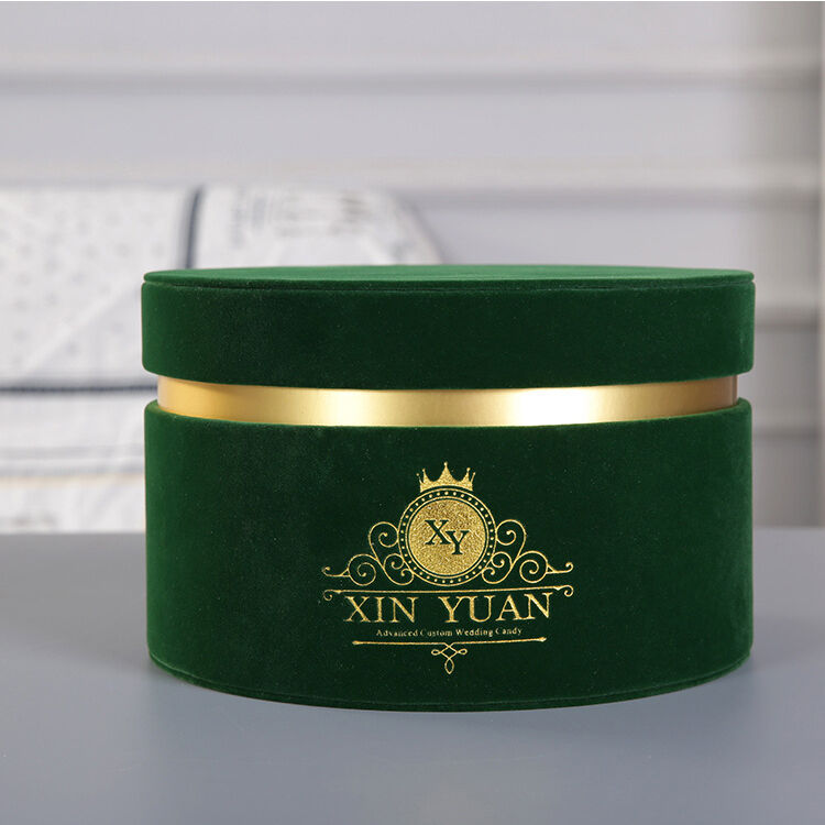 high quality wholesale custom round luxury velvet flower box