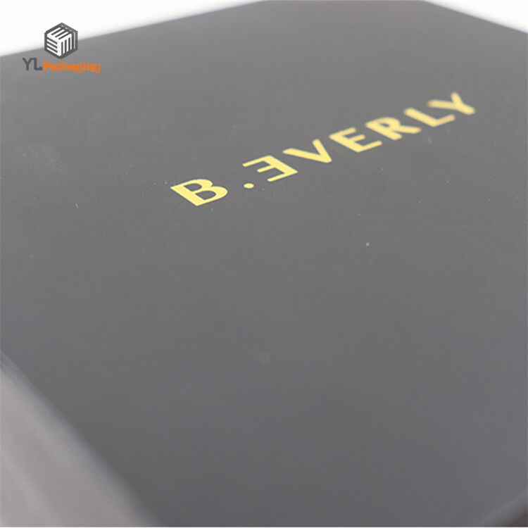 black cardboard boxes