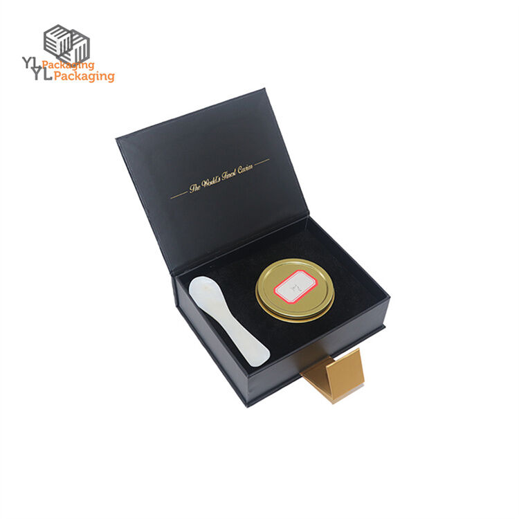 custom high end caviar presentation box with logo and ice bag