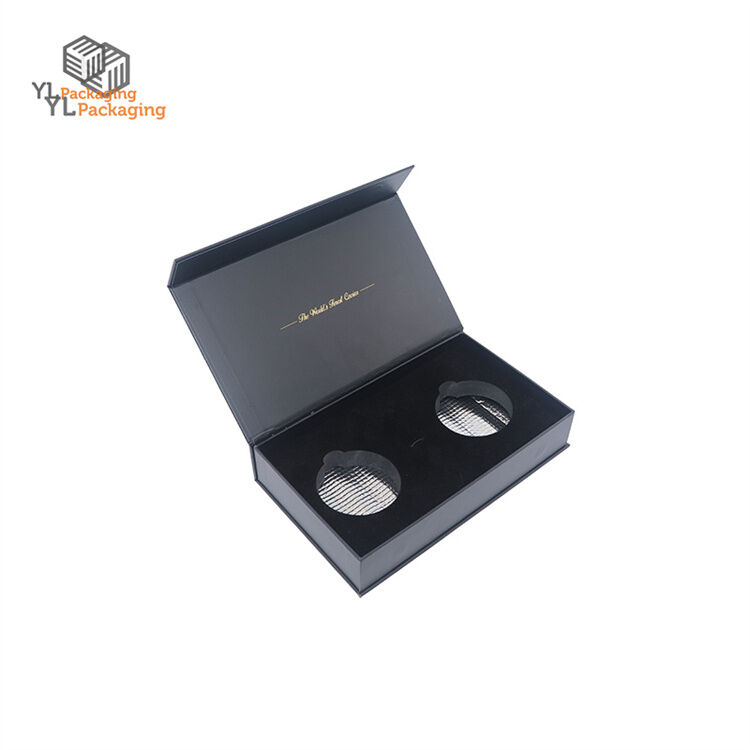 matte black caviar gift box with embossed logo and ice bag