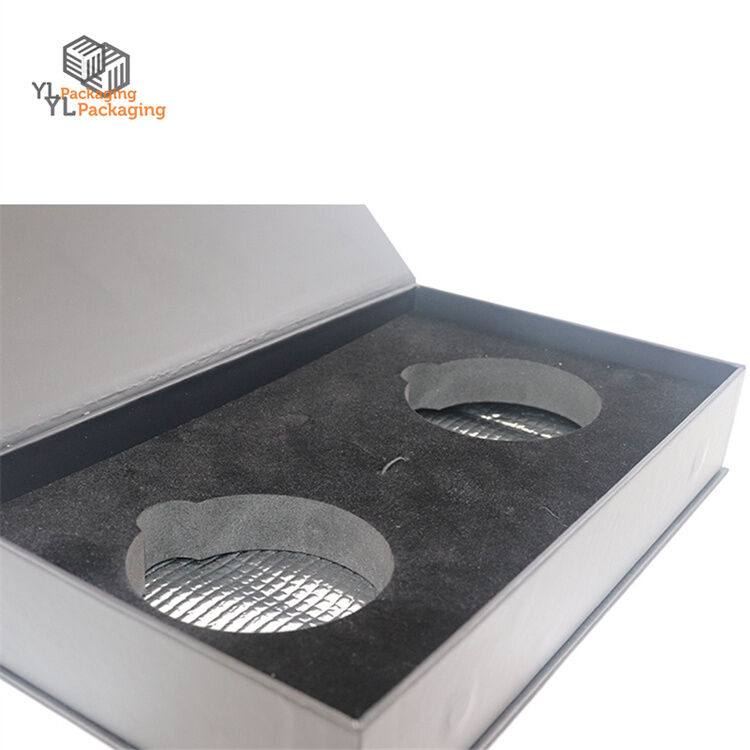 matte black caviar gift box with embossed logo and ice bag