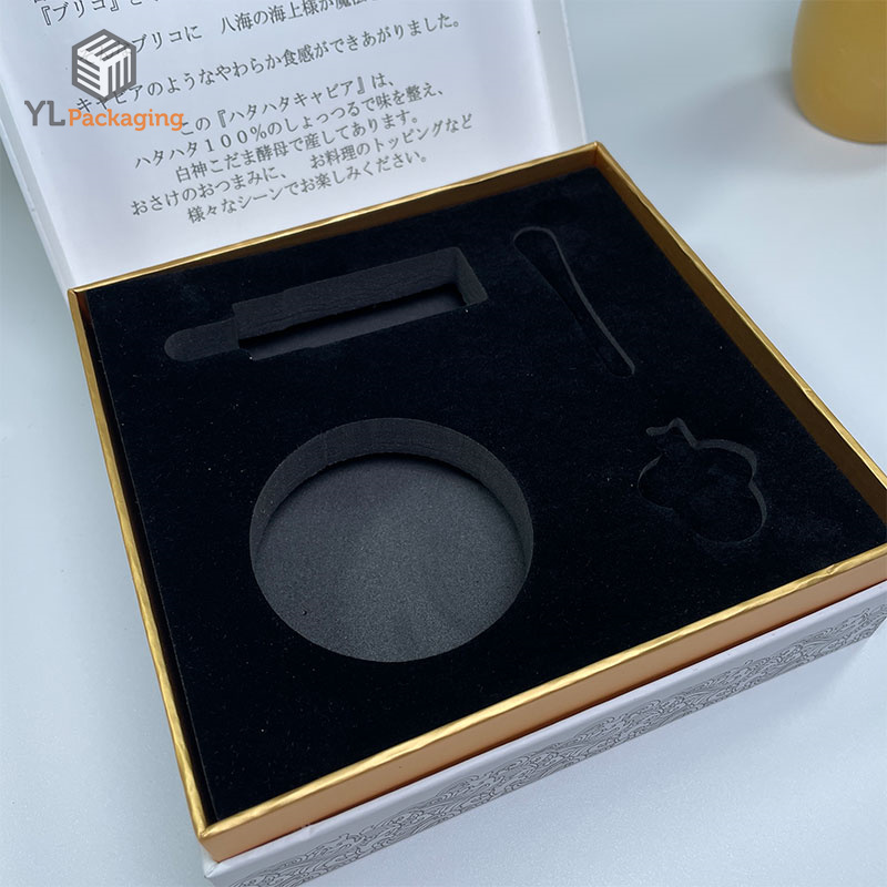 custom high end rigid empty caviar gift box