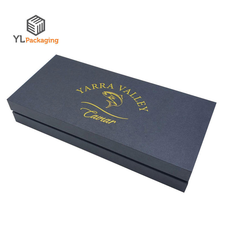 Custom Low Price Black Kraft Caviar  Gift Box With Lid