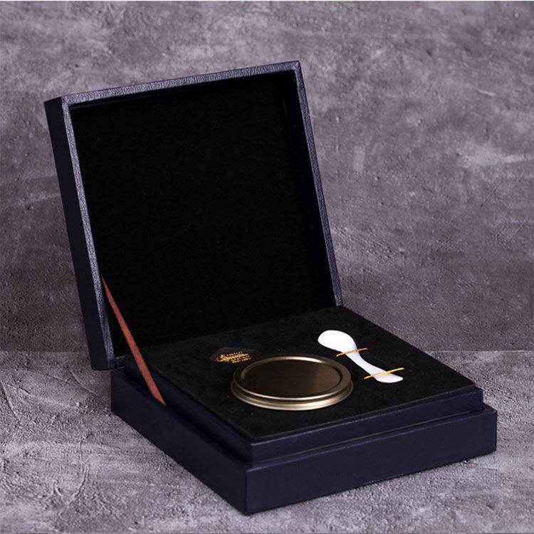 luxury caviar box with pu leather and EVA inside