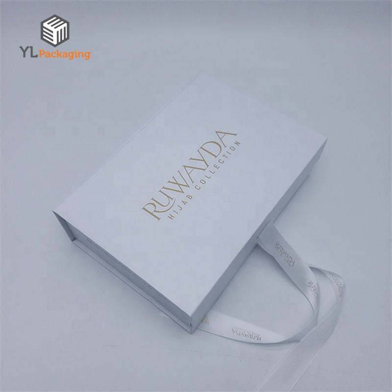 wholesale custom rigid folding gift box with ribbon