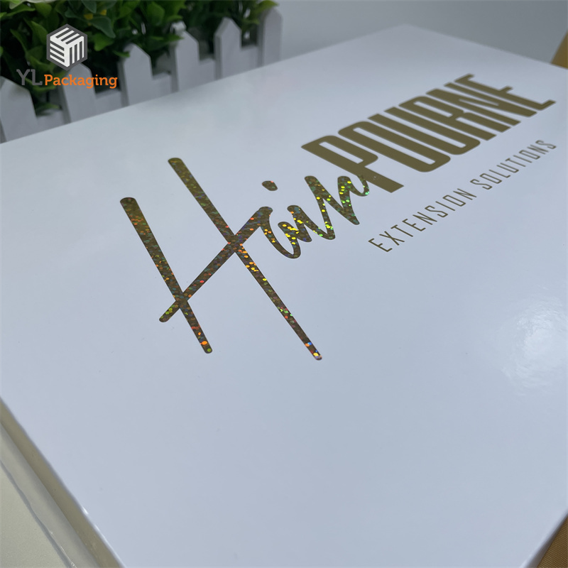 custom luxury full gold hair extension boxes weave packaging