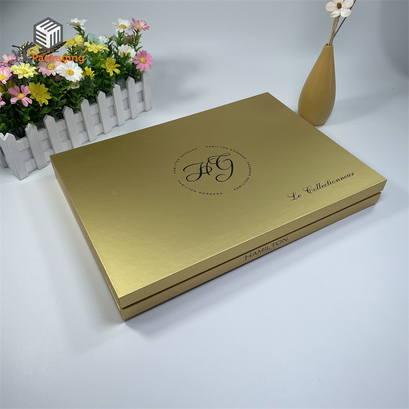 custom luxury matte rigid gold packaging box with logo