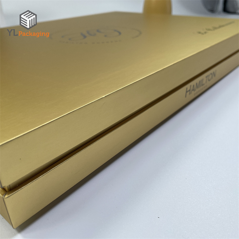 custom luxury matte rigid gold packaging box with logo
